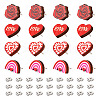 40Pcs 4 Style Valentine's Day Theme Natural Wood Stud Earrings EJEW-TA0001-27-2