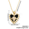 Shiny Heart Star Brass Clear Cubic Zirconia Pendant Necklaces RQ9557-4-2