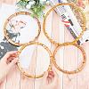   6 Pcs Flat Round Bamboo Bag Handle WOOD-PH0001-62-5