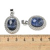 Natural Sodalite Oval Pendants G-B079-02P-07-3