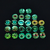 CHGCRAFT 12 Sets 12 Style Luminous Self Adhesive Glass Eyes Cabochons GLAA-CA0001-58-3