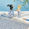 4Pcs 4 Styles Flower Pattern Paper Ceramic Decals DIY-GF0013-26-4