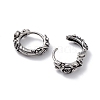 304 Stainless Steel Rose Hoop Earrings for Women EJEW-F312-01AS-2