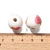 Valentine's Day Element Printed Wood Beads WOOD-R002-01-12-3