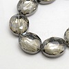 Faceted Electroplate Crystal Glass Oval Beads Strands EGLA-F060B-02-1