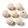 Unfinished Natural Wood European Beads WOOD-S045-152-1