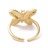 Clear Cubic Zirconia Butterfly Open Ring RJEW-P032-21G-3