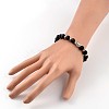 Trendy Natural Lava Rock Beaded Stretch Bracelets BJEW-JB02097-05-3