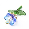 Flower Transparent Glass & Golden Pendants PALLOY-TA00098-4