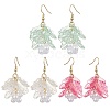 3 Pairs 3 Colors Acrylic Leaf Dangle Earrings EJEW-JE06183-1