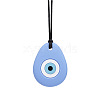 Teardrop with Evil Eye Food Grade Eco-Friendly Silicone Pendants PW-WG15AD8-06-1