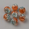 Two Tone Transparent Crackle Glass Beads GLAA-WH0038-15A-1