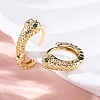 Brass Cubic Zirconia Hoop Earrings EJEW-Q014-35G-5