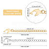 20Pcs 2 Colors 304 Stainless Steel Chain Extender STAS-UN0030-40-5