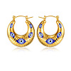 304 Stainless Steel Enamel Hoop Earrings WG83717-02-2