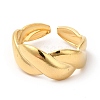 Ion Plating(IP) 304 Stainless Steel Twist Rope Shape Open Cuff Ring for Women X-RJEW-E063-06G-2