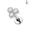 G23 Titanium Micro Pave Clear Cubic Zirconia Cartilage Earrings WG0DE3D-41-1