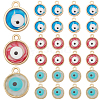 60Pcs 3 Colors Epoxy Resin Enamel Evil Eye Charms RESI-SC0003-27-1