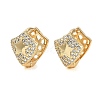 Brass Micro Pave Clear Cubic Zirconia Hoop Earrings for Women EJEW-U030-04G-03-1