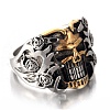 Two Tone Skull Head Men's Titanium Steel Finger Ring PW-WG11803-02-2