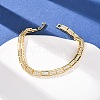 Rectangle Brass Micro Pave Clear Cubic Zirconia Link Chain Bracelets for Women BJEW-F530-03G-1