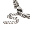 Tarnish Resistant 304 Stainless Steel Curb Chains Double Layer Multi-strand Bracelet with Links for Women BJEW-C025-10P-4