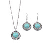 Synthetic Turquoise Pendant Necklaces & Dangle Earrings Sets WGE96E9-05-2