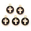 Light Gold Plated Alloy Enamel Pendants ENAM-R136-18E-1