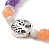 5Pcs 5 Style Natural & Synthetic Mixed Gemstone Beaded Stretch Bracelets Set BJEW-JB09133-3