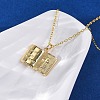 Brass Cross Bible Book Pendant Necklaces for Women Men NJEW-S438-03G-3