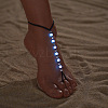 Luminous Resin Round Beaded with Glass Seed Beaded Anklets WG45460-02-1