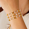 3Pcs Cross Adjustable Plastic Imitation Pearl Braided Bead Bracelets for Women OW3783-4-3