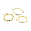 3Pcs 3 Style Resin Evil Eye Braided Bead Bracelets Set BJEW-JB08812-4