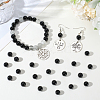 2 Strands Round Natural Black Onyx(Dyed & Heated) Beads Strands G-SP0001-24-7