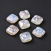 Rainbow Iridescent Plating Acrylic Beads LS-OACR-A010-06F-4