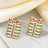 Christmas Rack Plating Brass Cubic Zirconia Stud Earrings EJEW-K245-55A-G-1