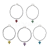 Transparent Electroplate Glass Pendant Necklaces NJEW-MZ00040-1