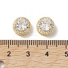 Brass Micro Pave Clear Cubic Zirconia Beads KK-K360-11G-3