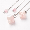 Chakra Natural Rose Quartz Dowsing Pendulums X-G-F516-01C-2