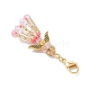 Glass Seed Beaded Angel Pendant Decoration HJEW-MZ00159-01-4