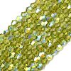 Electroplate Transparent Glass Beads Strands EGLA-K015-18R-1