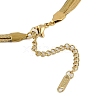 Stainless Steel Flat Snake Chain Double Layer Tassel Necklaces for Women NJEW-D088-03G-01-3