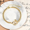 Brass Micro Pave Cubic Zirconia Link Bracelets BJEW-M050-04G-04-1