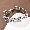 304 Stainless Steel Link Chain Bracelets Hand Polished BJEW-D379-09P-1