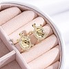 Rack Plating Brass Micro Pave Clear Cubic Zirconia Stud Earrings for Women EJEW-C125-31G-1