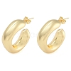 Brass Moon Stud Earrings EJEW-K293-08G-1