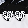 Heart Acrylic Printed Stud Earrings for Women EJEW-G418-01F-1