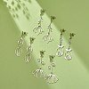 Non-Tarnish 304 Stainless Steel Flower Long Dangle Stud Earrings for Women EJEW-JE05006-2