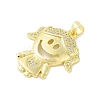 Rack Plating Brass Cubic Zirconia Pendants KK-S380-30G-01-2