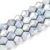 Anti-Tarnish Electroplate Glass Beads Strands GLAA-T025-8mm-12B-1